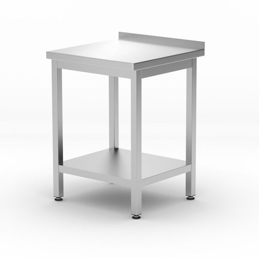 Table de travail murale avec étagère Budget Line - vissée, profondeur : 600 mm, HENDI, Budget Line, 600x600x(H)850mm