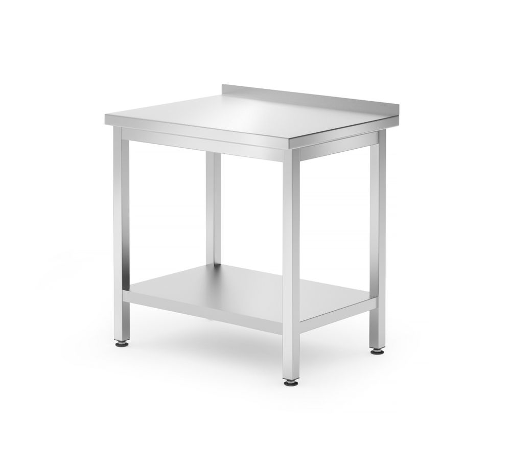 Table de travail murale avec étagère Budget Line - vissée, profondeur : 600 mm, HENDI, Budget Line, 800x600x(H)850mm