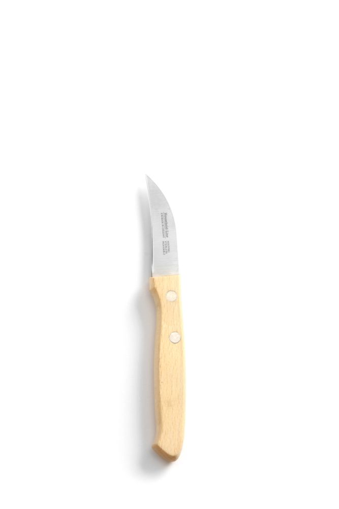 Couteau éplucheur avec manche en bois, HENDI, modèle courbé, Bois, (L)165mm