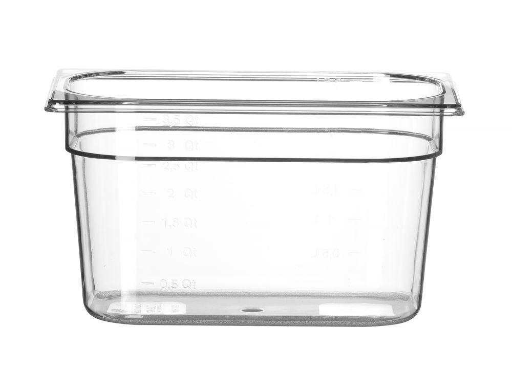 Bac Gastronorme 1/4, HENDI, Profi Line, GN 1/4, 4L, Transparent, 265x162x(H)150mm
