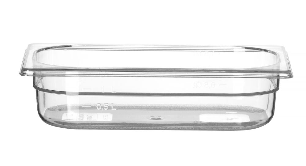 Bac Gastronorme 1/4, HENDI, Profi Line, GN 1/4, 1,8L, Transparent, 265x162x(H)65mm