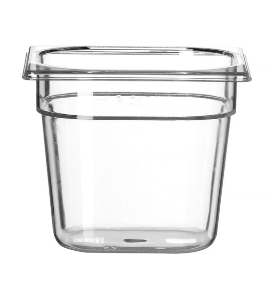 Bac Gastronorme 1/6, HENDI, Profi Line, GN 1/6, 2,4L, Transparent, 176x162x(H)150mm