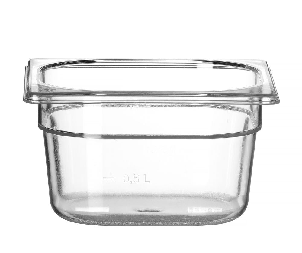 Bac Gastronorme 1/6, HENDI, Profi Line, GN 1/6, 1,6L, Transparent, 176x162x(H)100mm