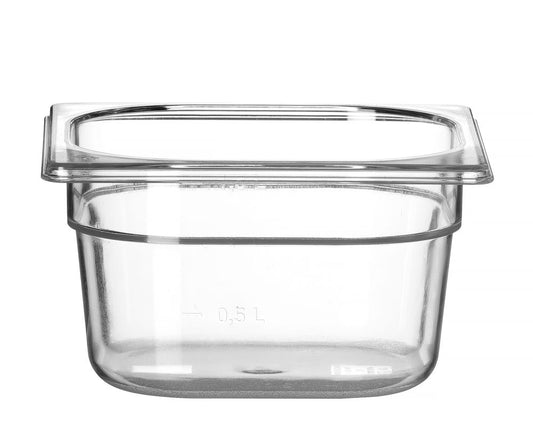 Bac Gastronorme 1/6, HENDI, Profi Line, GN 1/6, 1,6L, Transparent, 176x162x(H)100mm