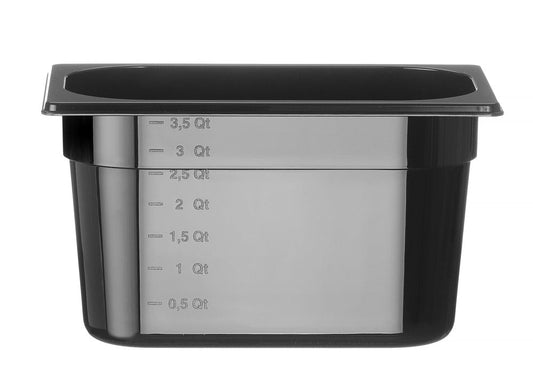 Bac gastronorme 1/4, HENDI, Profi Line, GN 1/4, 4L, Noir, 265x162x(H)150mm
