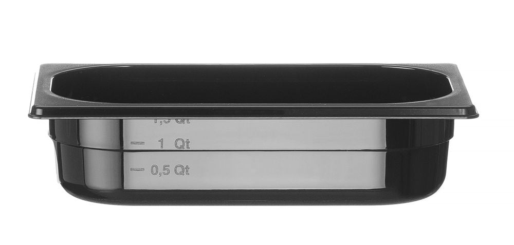 Bac gastronorme 1/4, HENDI, Profi Line, GN 1/4, 1,8L, Noir, 265x162x(H)65mm