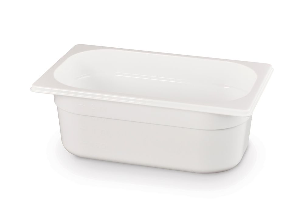 Bac gastronorme 1/4, HENDI, GN 1/4, 2,8L, Blanc, 265x162x(H)100mm