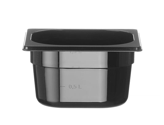 Bac gastronorme 1/6, HENDI, Profi Line, GN 1/6, 1,6L, Noir, 176x162x(H)100mm
