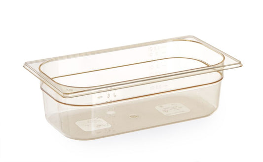 Bac gastronorme 1/3 résistant aux températures élevées, HENDI, GN 1/3, 5,5L, Transparent, 325x176x(H)150mm