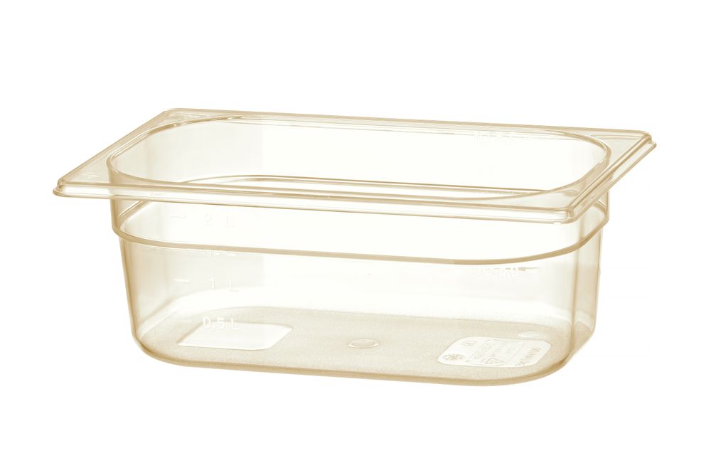Bac gastronorme 1/4 résistant aux températures élevées, HENDI, GN 1/4, 2,6L, Transparent, 265x162x(H)100mm