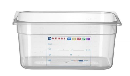 Bac Gastronorme 1/2, HENDI, GN 1/2, 9,5L, Transparent, 325x265x(H)150mm