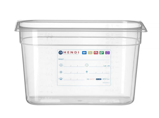 Bac Gastronorme 1/3, HENDI, GN 1/3, 7,8L, Transparent, 325x176x(H)200mm