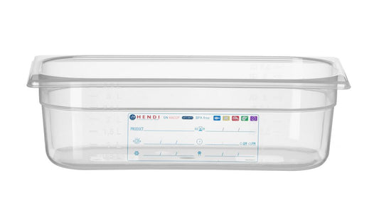 Bac Gastronorme 1/3, HENDI, GN 1/3, 4L, Transparent, 325x176x(H)100mm