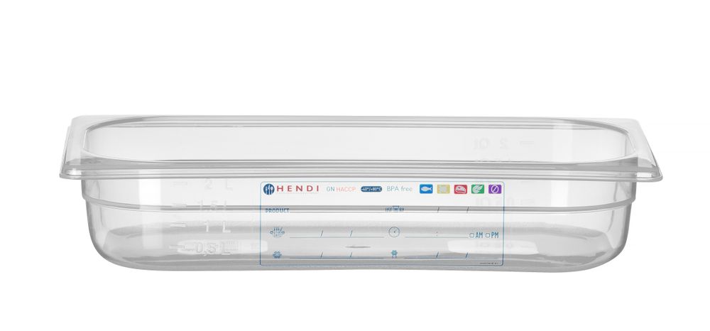 Bac Gastronorme 1/3, HENDI, GN 1/3, 2,5L, Transparent, 325x176x(H)65mm