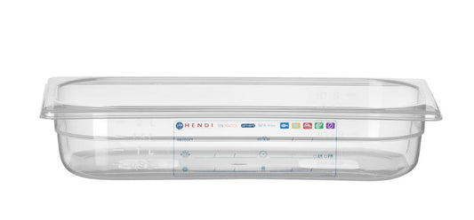Bac Gastronorme 1/3, HENDI, GN 1/3, 2,5L, Transparent, 325x176x(H)65mm