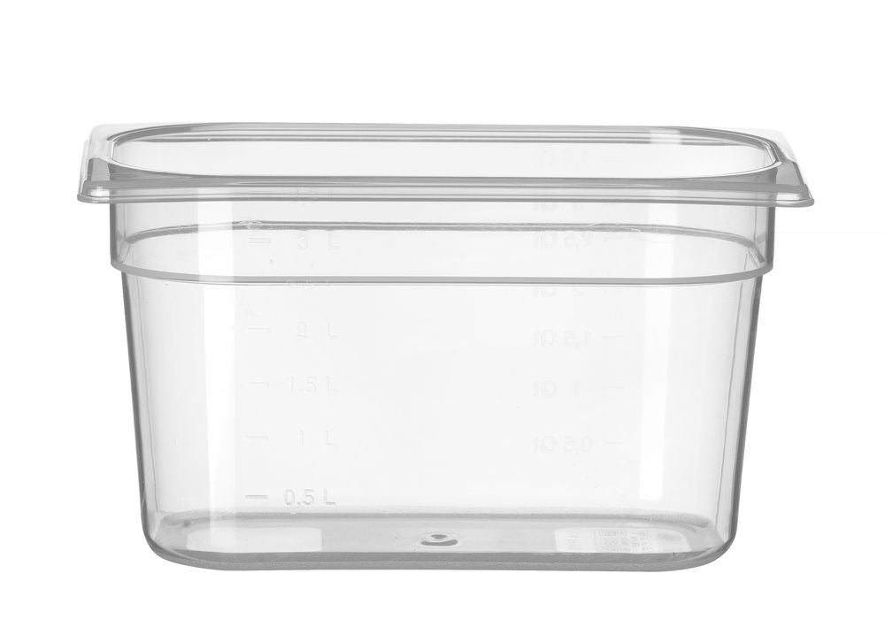 Bac Gastronorme 1/4, HENDI, Profi Line, GN 1/4, 4L, Transparent, 265x162x(H)150mm