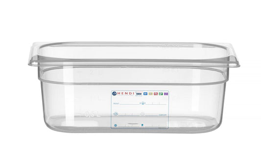Bac Gastronorme 1/4, HENDI, GN 1/4, 2,8L, Transparent, 265x162x(H)100mm