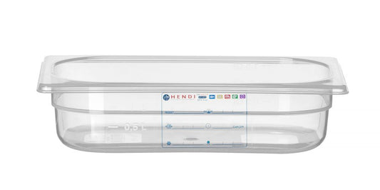 Bac Gastronorme 1/4, HENDI, GN 1/4, 1,8L, Transparent, 265x162x(H)65mm