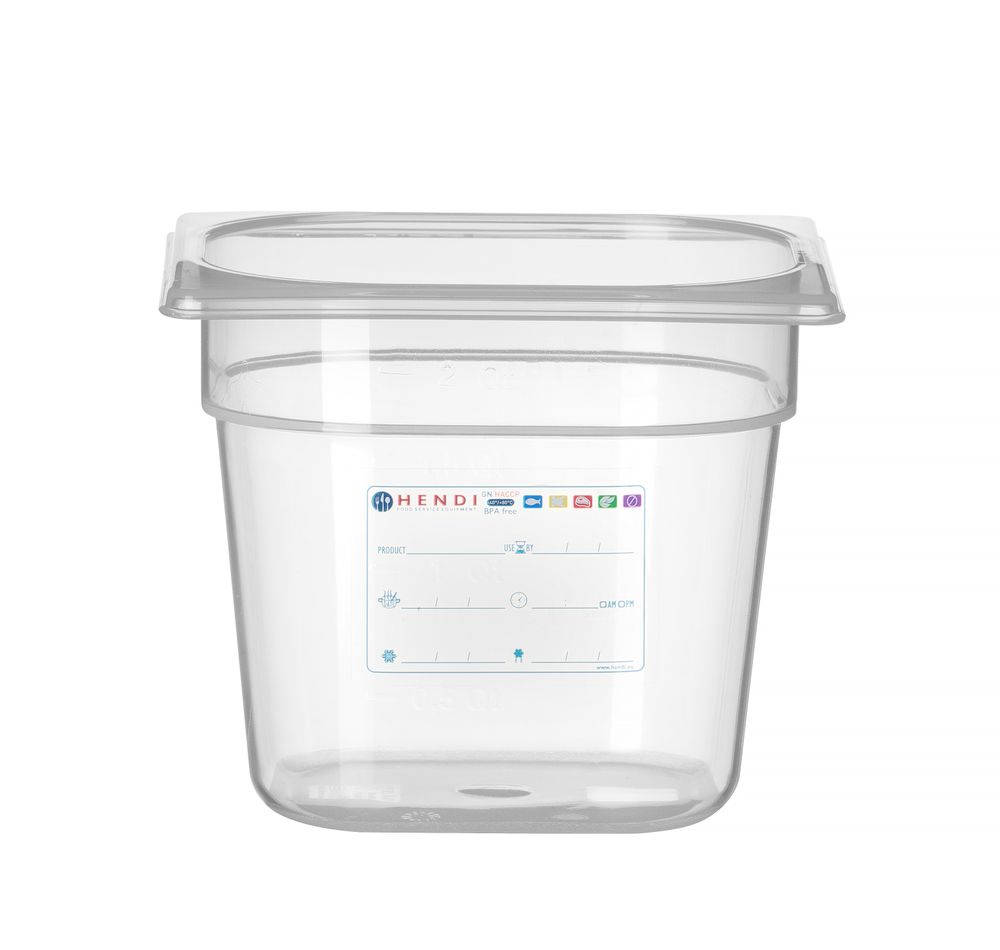 Bac Gastronorme 1/6, HENDI, GN 1/6, 2,4L, Transparent, 176x162x(H)150mm