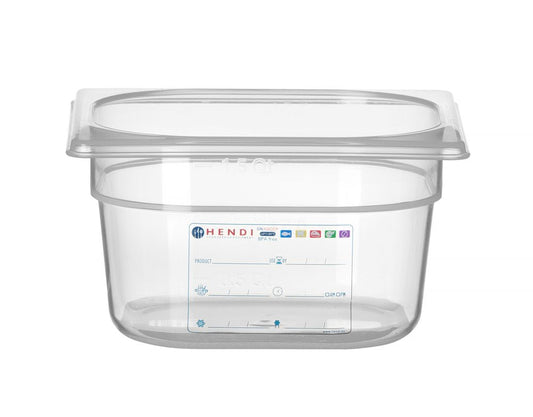 Bac Gastronorme 1/6, HENDI, GN 1/6, 1,6L, Transparent, 176x162x(H)100mm