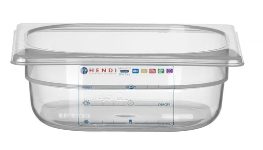 Bac Gastronorme 1/6, HENDI, GN 1/6, 1L, Transparent, 176x162x(H)65mm