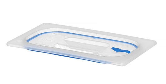 Couvercles pour bacs GN en polypropylène avec fermeture hermétique, HENDI, GN 1/4, Transparent, 265x162mm