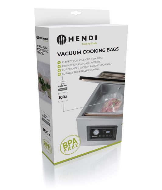 Sacs de cuisson sous vide, HENDI, 100 u., 250x150mm