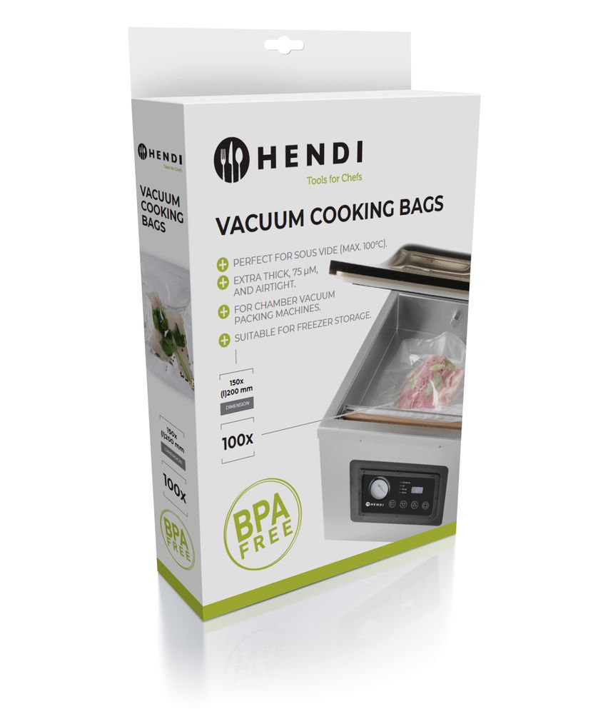 Sacs de cuisson sous vide, HENDI, 100 u., 200x150mm