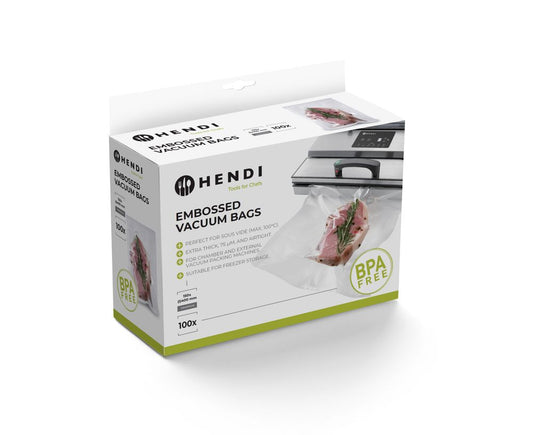 Sacs sous vide gaufrés, HENDI, 100 u., 150x400mm
