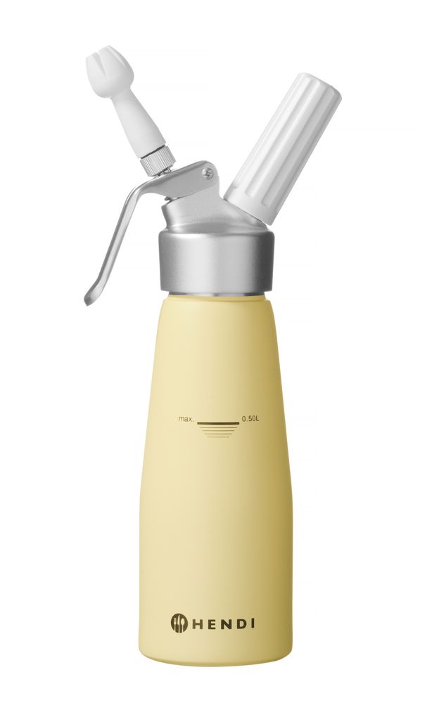 Siphon à chantilly , HENDI, 0,5L, Jaune pastel, ⌀80x(H)260mm