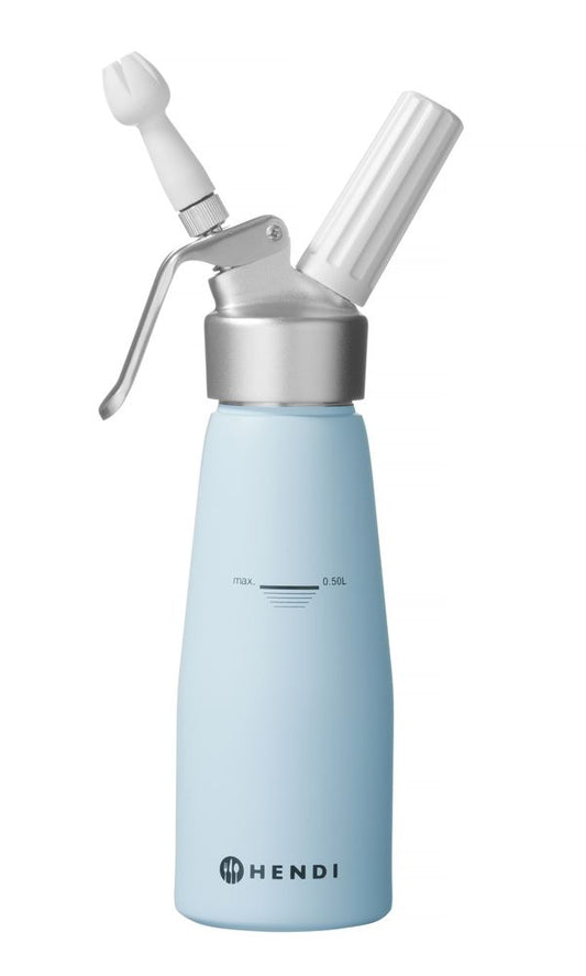 Siphon à chantilly , HENDI, 0,5L, Bleu pastel, ⌀80x(H)260mm