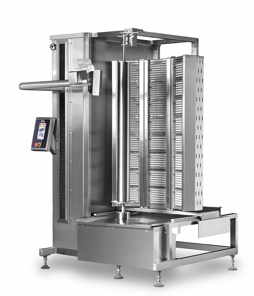 Robot Kebab automatique à GAZ 8 + 8 + 8 feux U à avancée automatique - PIMAK - PDR650-G