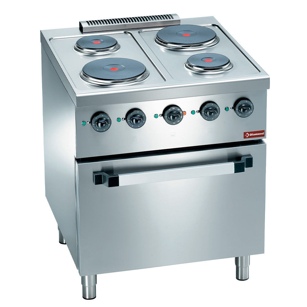 Cuisinière électrique 4 assiettes, sur four électrique GN 2/1