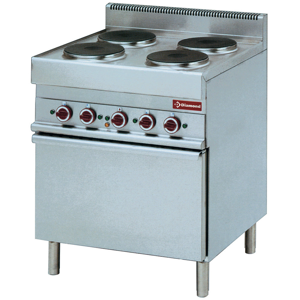 Cuisinière électrique 4 plaques de cuisson rondes -Haut-