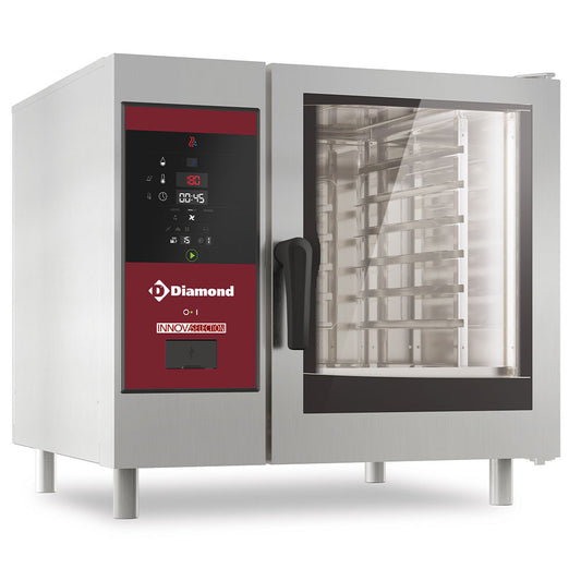 Nettoyage vapeur et convection de chaudière au four à gaz 6x GN 1/1+