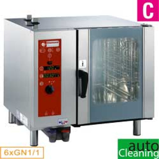 Four à gaz vapeur directe et convection, 6x GN 1/1+Nettoyage