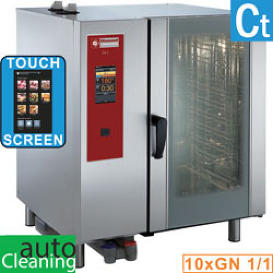 Four à gaz « TOUCH » vapeur directe et convection 10x GN 1/1+Nettoyage