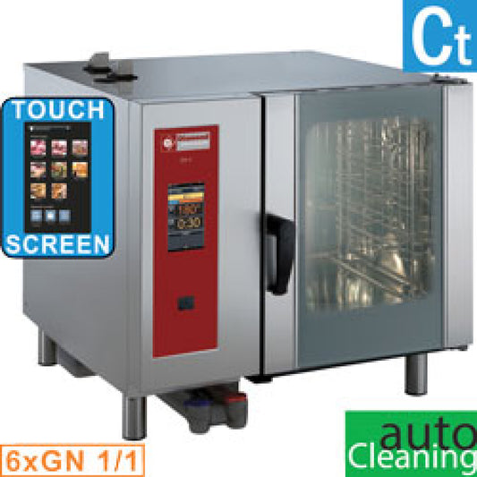 Four à gaz « TOUCH » vapeur directe et convection, 6x GN 1/1+Nettoyage