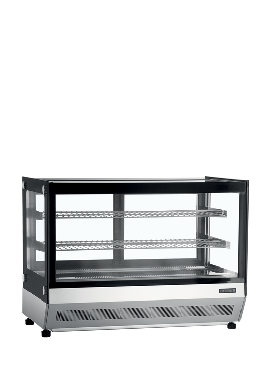 Présentoir réfrigéré bouteilles plat 900mm noir | Tefcold LCT900F BLACK