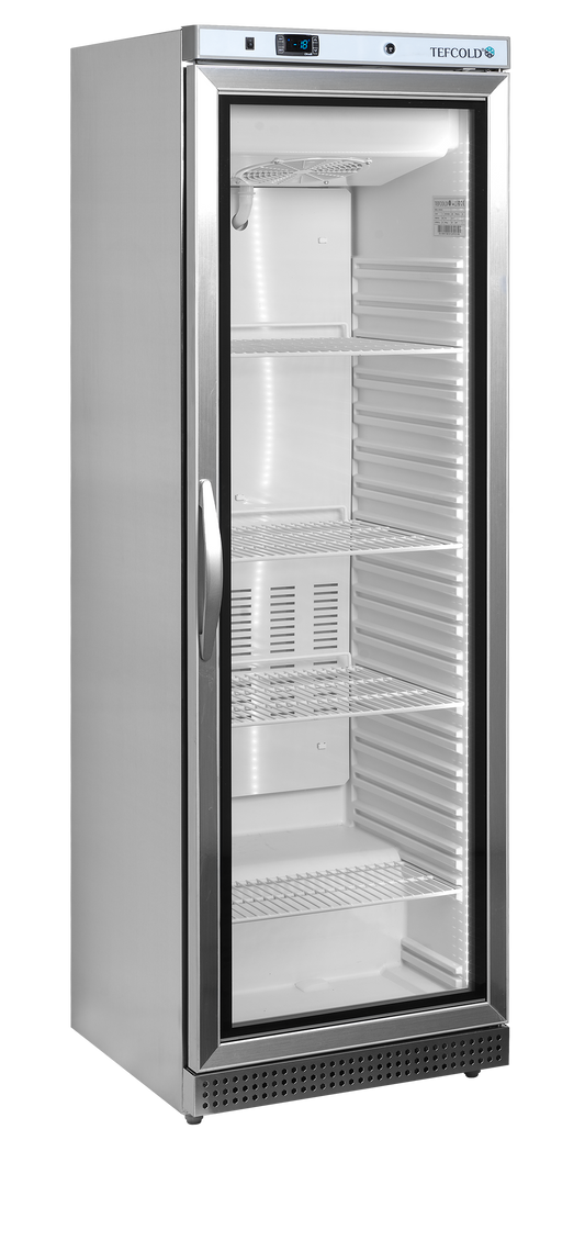 Congélateur coffre 400L vitré ventilé froid statique | Tefcold UF400VSG