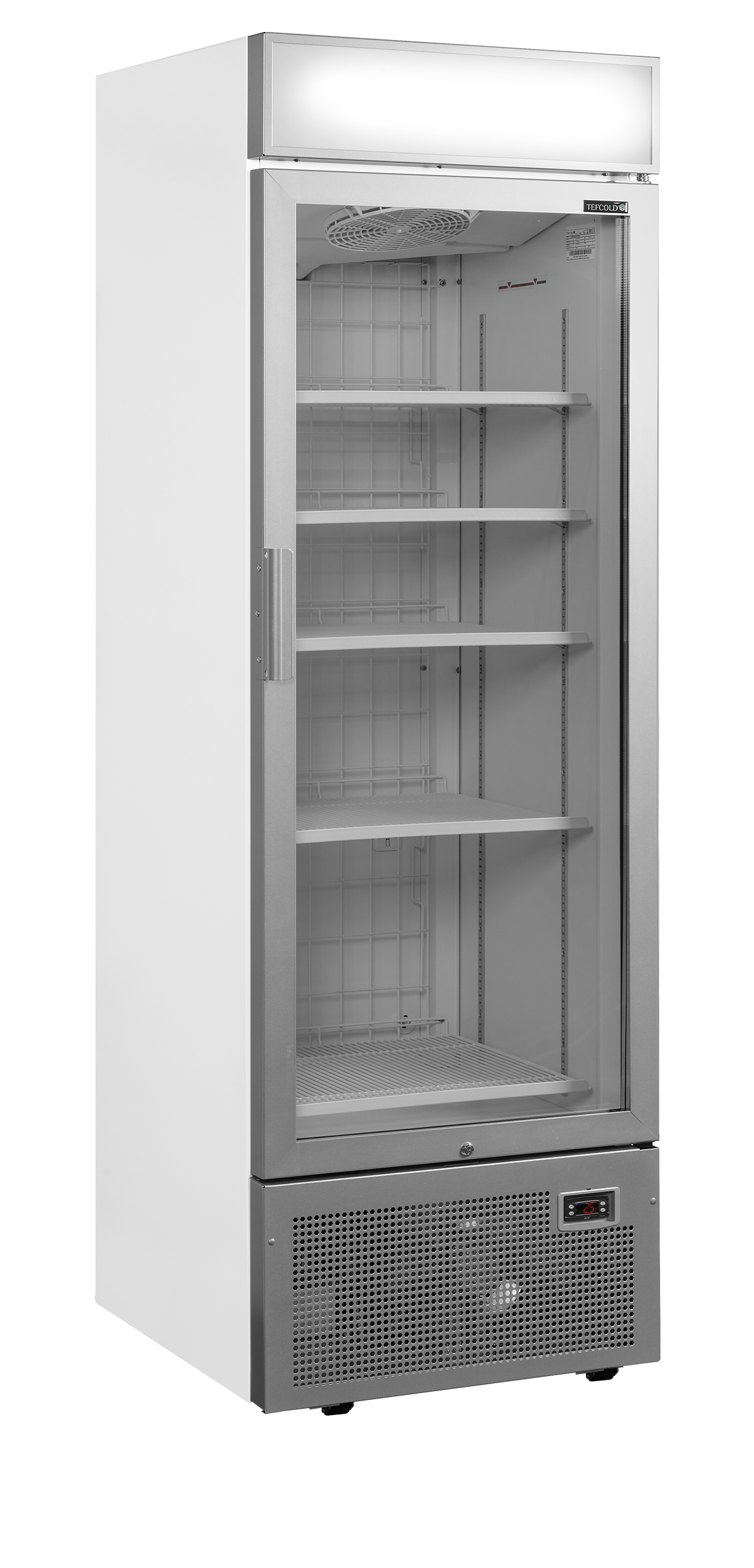 Congélateur saladette 1450L vitré avec couvercle sans ventilateur inox | Tefcold UFSC1450GCP NF Silver