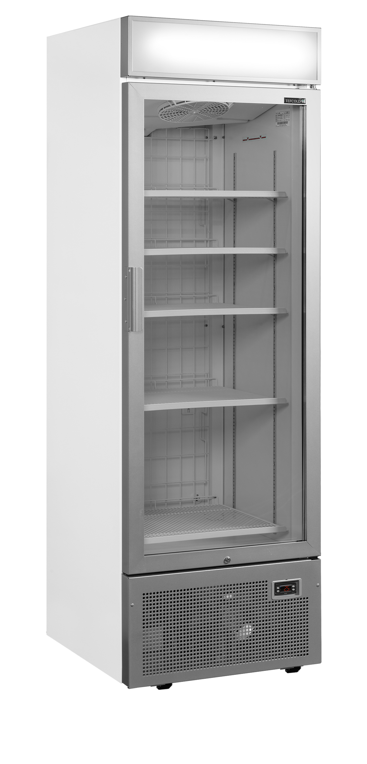 Congélateur saladette 1450L vitré avec couvercle sans ventilateur inox | Tefcold UFSC1450GCP NF Silver