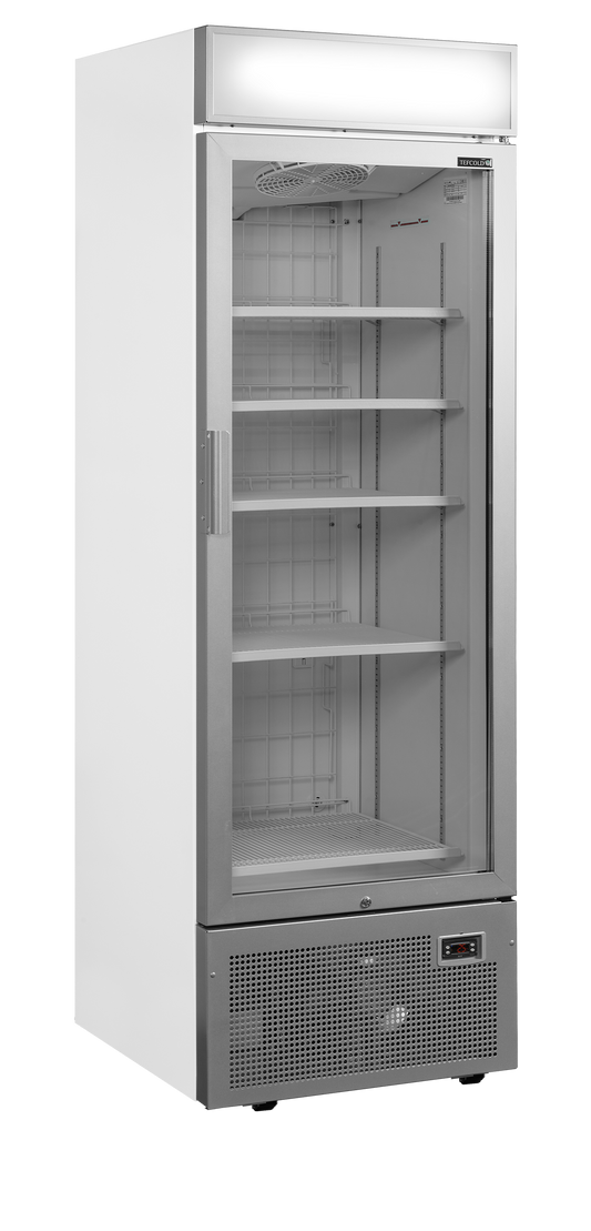Congélateur saladette 1450L vitré avec couvercle sans ventilateur inox | Tefcold UFSC1450GCP NF Silver