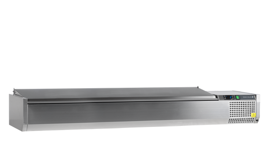 Vitrine réfrigérée 200cm deep inox couvercle | Tefcold VK38-200 S/S LID