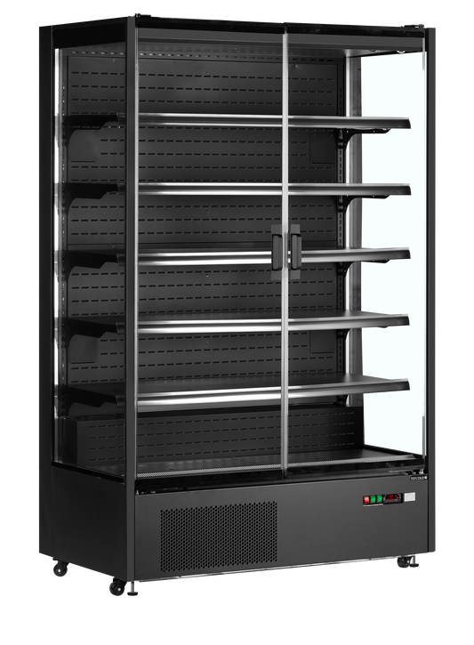 Présentoir réfrigéré penché 1250mm noir | Tefcold PC1250B