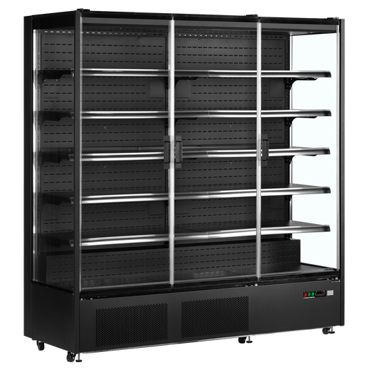 Présentoir réfrigéré penché 1870mm noir | Tefcold PC1870B