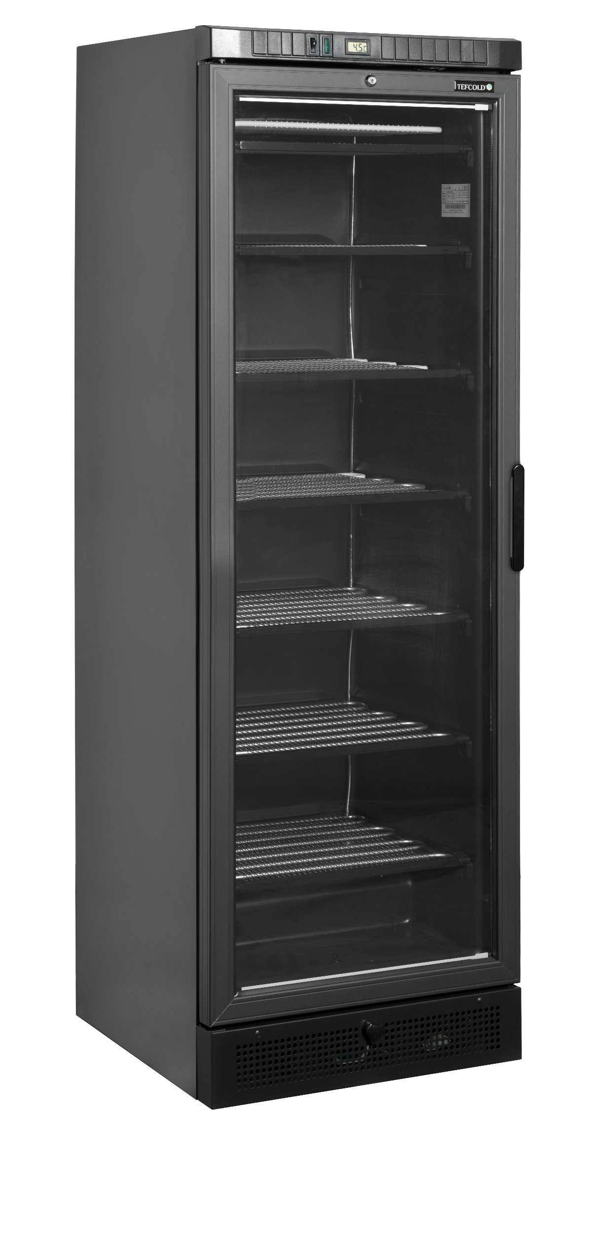 Congélateur saladette 371L vitré noir horizontal | Tefcold UFSC371G Black L/H