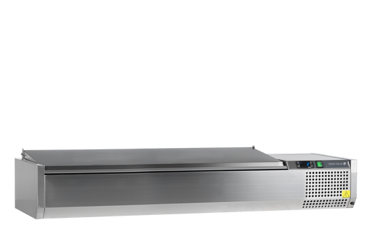 Vitrine réfrigérée 160cm deep inox couvercle | Tefcold VK38-160 S/S LID