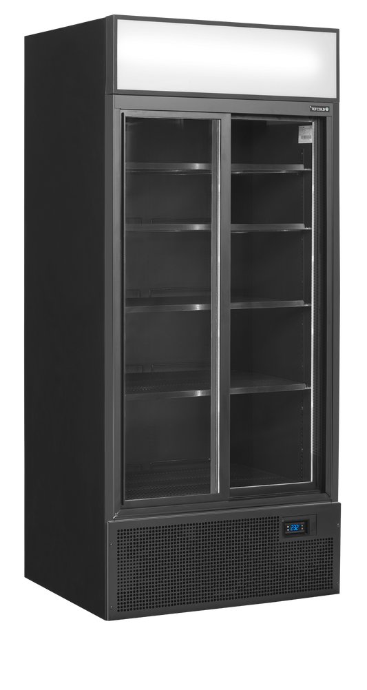 Saladette réfrigérée 891mm froid statique noire | Tefcold FSC891S Black