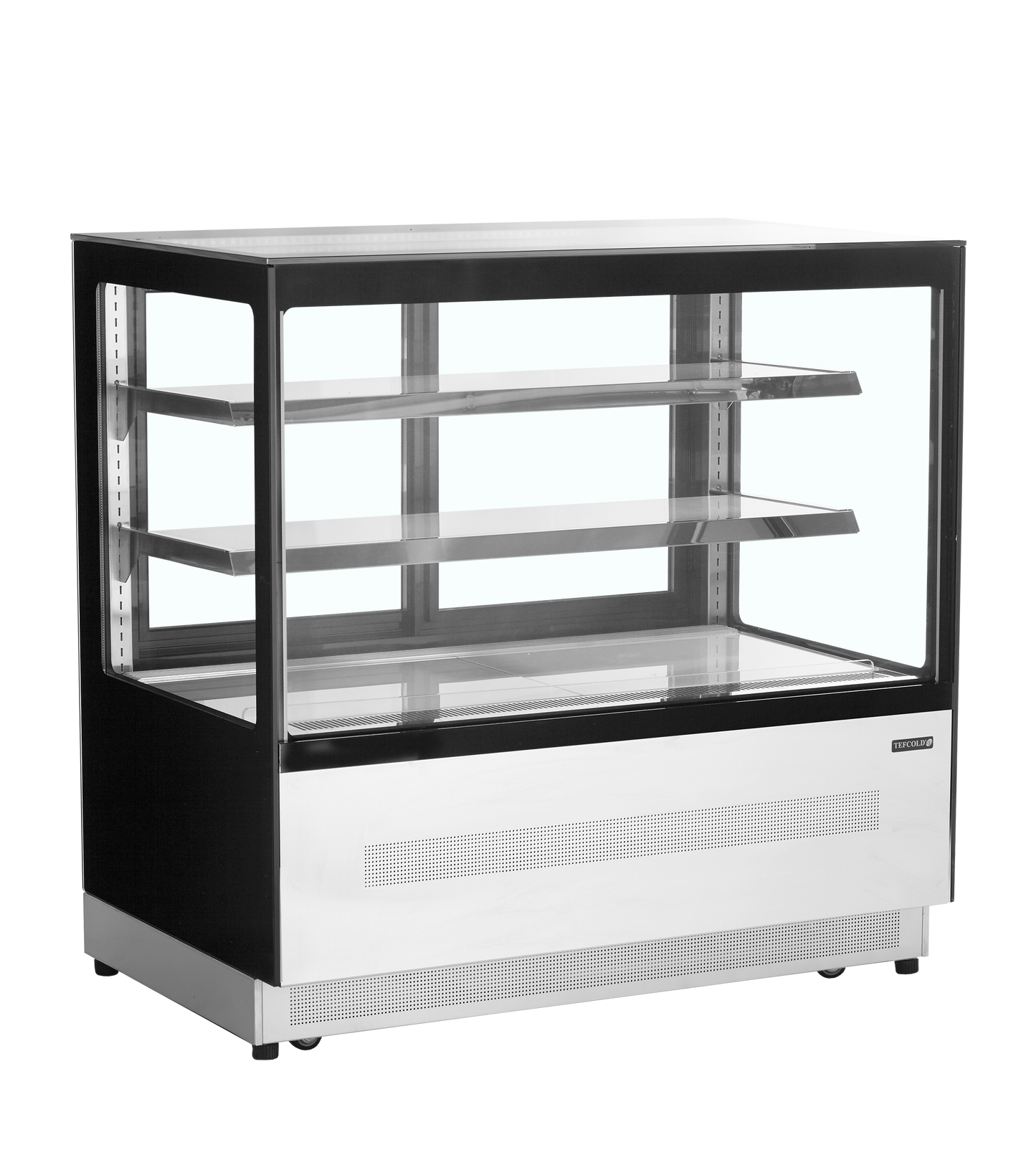 Grand présentoir réfrigéré bouteilles plat 1200mm noir | Tefcold LPD1200F BLACK